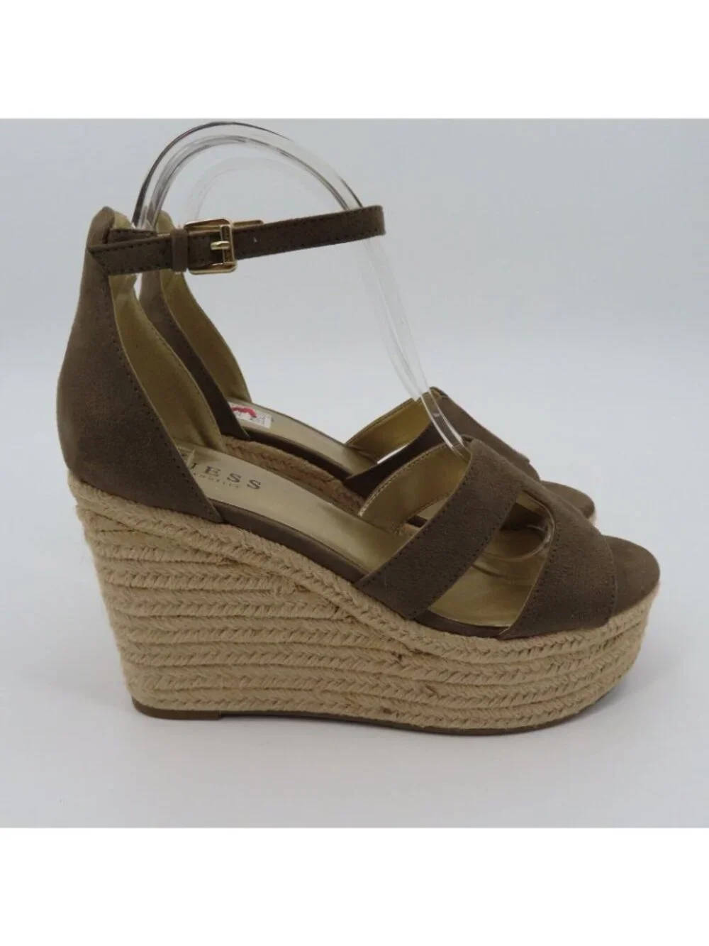 NEW Guess Women 8.5 Ayleen Brown Tan Espadrille Platform Wedge Sandals GFAyleen